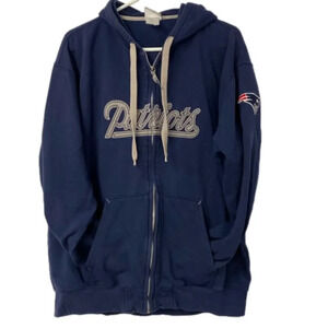 NFL New England Patriots Zip up Hoodie Sweatshirt M/L‎ Blue